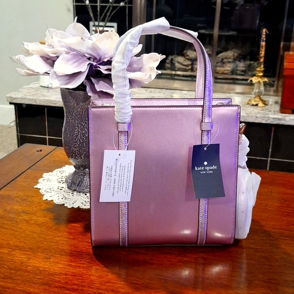 Kate Spade of New York Purple Patent Kenzie with Shimmering Leather Straps - Picture 2 of 6